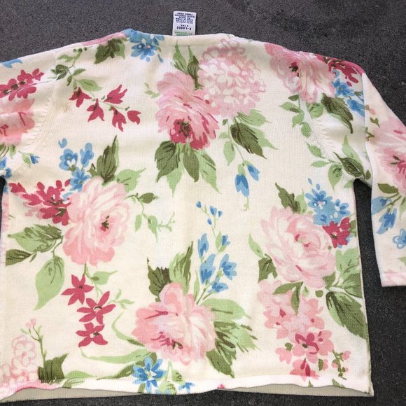 Gymboree floral knit cardigan sweater girl's sz X-Large 6 EUC LN vintage 2001 - Picture 5 of 5